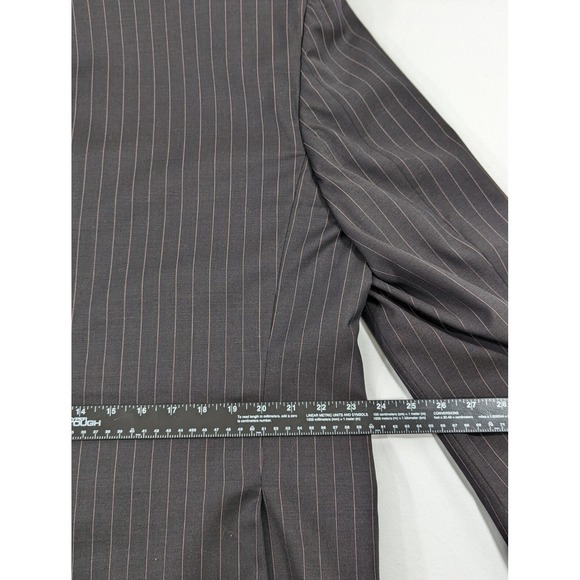 MaxDavoli Baroni Super 150's Black Pinstripe pink Wool Dual Vented Blazer 48R - Picture 9 of 11